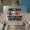 Halloween Sassy Cauldron | DTF Transfer Ready to Press | Spooky Cute Heat Transfer