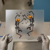 Pumpkin Skeleton Dancers | DTF Transfer Ready to Press | Spooky Cute Heat Transfer