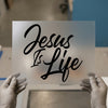 Jesus Is Life | DTF Transfer Ready to Press | Script Faith Heat Transfer