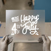 Happy 4th of July Script | DTF Transfer Ready to Press | Patriotic Celebration Heat Transfer