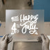 Happy 4th of July Script | DTF Transfer Ready to Press | Patriotic Celebration Heat Transfer