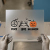 Peace Love Halloween | DTF Transfer Ready to Press | Spooky Cute Heat Transfer
