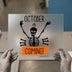 October Is Coming Skeleton | DTF Transfer Ready to Press | Halloween Heat Transfer