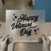 Happy Veterans Day | DTF Transfer Ready to Press | Patriotic Script Heat Transfer