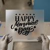 Happy Memorial Day | DTF Transfer Ready to Press | Patriotic Script Heat Transfer