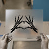 Skeleton Hands Heart | DTF Transfer Ready to Press | Spooky Love Heat Transfer