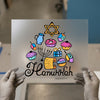 Hanukkah Doodle Design | DTF Transfer Ready to Press | Festive Holiday Heat Transfer