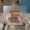 Bunny Kisses Easter Wishes | DTF Transfer Ready to Press | Cute Script Heat Transfer