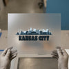 Kansas City Skyline DTF Transfer Ready to Press | Urban Cityscape Heat Transfer