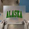 Alaska Arched Text | DTF Transfer Ready to Press | Collegiate Style Heat Transfer