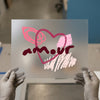 Amour Heart Abstract | DTF Transfer Ready to Press | Artistic Brushstroke Heat Transfer