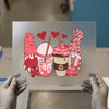 Valentine Gnomes & Coffee | DTF Transfer Ready to Press | Cute Heat Transfer