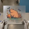 Autumn Capybara 'Tis The Season | DTF Transfer Ready to Press | Fall & Halloween Heat Transfer