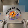 Retro Spooky Pumpkin & Bat | DTF Transfer Ready to Press | Halloween Heat Transfer