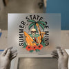 Summer State of Mind Skeleton | DTF Transfer Ready to Press | Retro Surf Heat Transfer