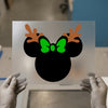 Minnie Christmas Reindeer | DTF Transfer Ready to Press | Festive Holiday Heat Transfer