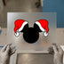 Christmas Mouse Ears Santa Hat | DTF Transfer Ready to Press | Festive Holiday Heat Transfer