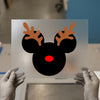 Christmas Mouse Reindeer | DTF Transfer Ready to Press | Festive Holiday Heat Transfer