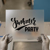 Summer Party Text | DTF Transfer Ready to Press | Script & Block Heat Transfer