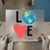 Love Earth Globe | DTF Transfer Ready to Press | World Heart Heat Transfer