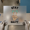 Stay Salty Skeleton Peace Sign | DTF Transfer Ready to Press | Retro Tropical Heat Transfer