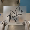 Thankful Script with Heart | DTF Transfer Ready to Press | Calligraphy Heat Transfer