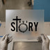 True Story Cross Crown DTF Transfer | Ready to Press | Christian Heat Transfer