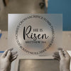 He Is Risen Matthew 28:6 | DTF Transfer Ready to Press | Christian Heat Transfer