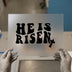 He Is Risen & Cross | DTF Transfer Ready to Press | Retro Christian Heat Transfer