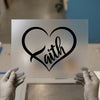 Faith Heart Script | DTF Transfer Ready to Press | Inspirational Heat Transfer