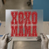 XOXO Mama with Bow | DTF Transfer Ready to Press | Pink Distressed Heat Transfer