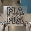 MAMA Distressed Camo Bow | DTF Transfer Ready to Press | Rustic Heat Transfer