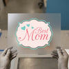 Best Mom Scroll Label | DTF Transfer Ready to Press | Retro Motif Heat Transfer