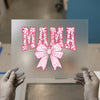 Floral Mama Bow | DTF Transfer Ready to Press | Pink Ribbon Heat Transfer