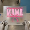 Distressed Pink Mama with Bow | DTF Transfer Ready to Press | Retro Heat Transfer