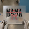 Distressed Mama with Hearts | DTF Transfer Ready to Press | Retro collegiate Heat Transfer
