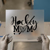 Hockey Mom Script Heart | DTF Transfer Ready to Press | Sports Heat Transfer