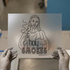 Holy Smokes Jesus Outline Design | DTF Transfer Ready to Press | Humorous Heat Transfer