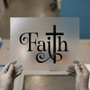 Faith Script Cross | DTF Transfer Ready to Press | Elegant Religious Heat Transfer