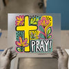 Floral Cross Pray | DTF Transfer Ready to Press | Inspirational Heat Transfer