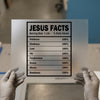 Jesus Facts Nutrition Label | DTF Transfer Ready to Press | Christian Heat Transfer
