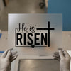 He Is Risen & Cross | DTF Transfer Ready to Press | Christian Heat Transfer