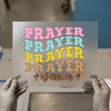 Prayer Warrior Retro Text | DTF Transfer Ready to Press | Faith Heat Transfer