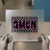 Amen Checkered Hearts | DTF Transfer Ready to Press | Retro Inspirational Heat Transfer
