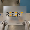 Repent Matthew 3:2 | DTF Transfer Ready to Press | Bold Scripture Heat Transfer