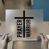 Prayer Warrior Cross DTF Transfer Ready to Press | Faith Heat Transfer
