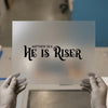 He Is Risen Matthew 28:6 | DTF Transfer Ready to Press | Elegant Heat Transfer