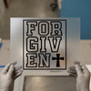 Forgiven Cross Collegiate Font | DTF Transfer Ready to Press | Faith Heat Transfer
