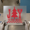 Joy To The Word Christmas DTF Transfer Ready to Press | Distressed Holiday Heat Transfer