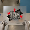 Team Jesus Red Cross & Hearts | DTF Transfer Ready to Press | Faith Heat Transfer